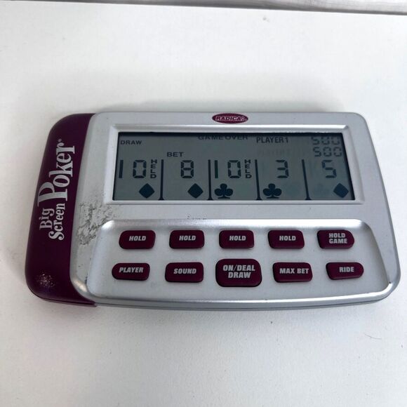 VTG Radica Big Screen Poker Electronic Handheld Game 1995 WORKS - Picture 1 of 14